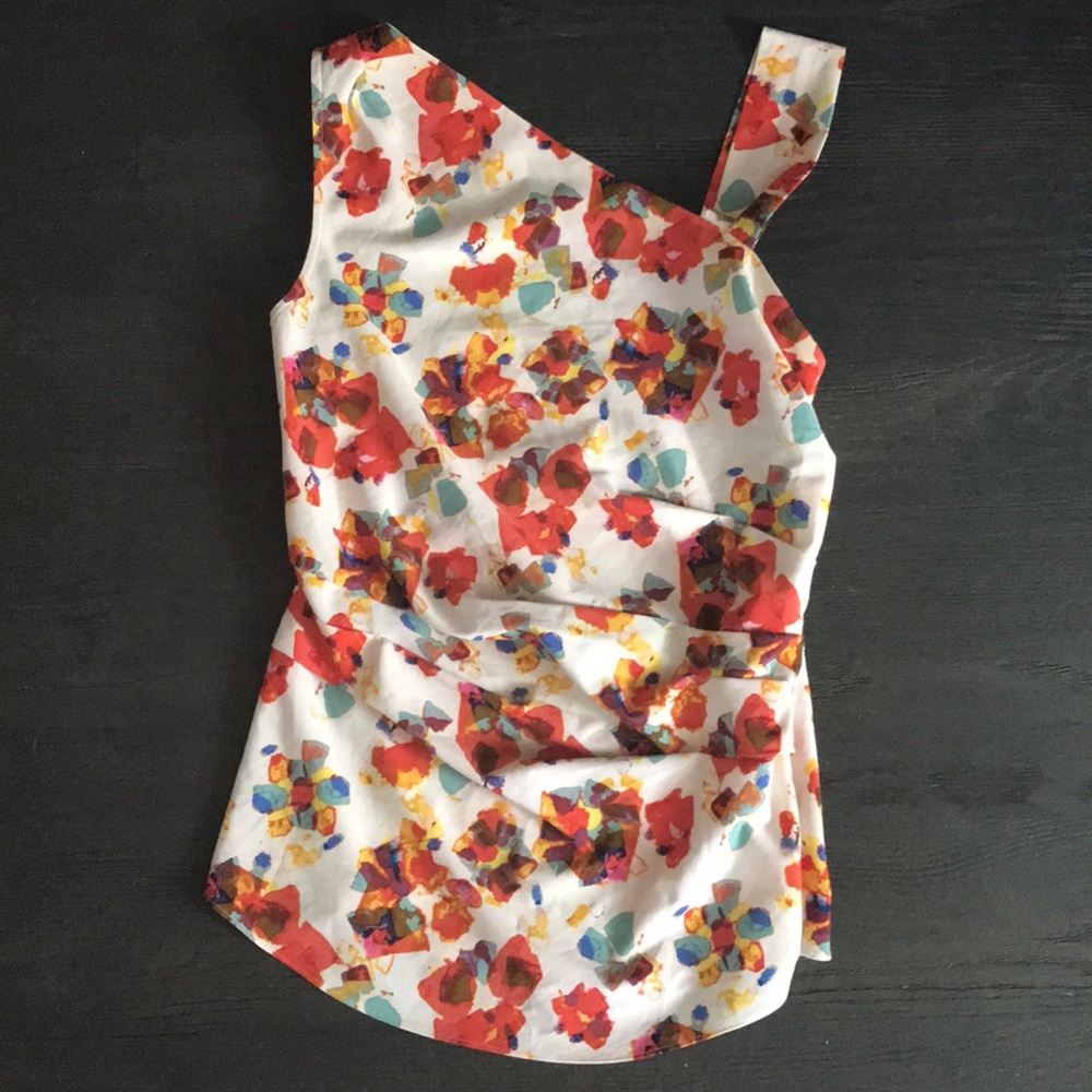 RACHEL Rachel Roy floral asymmetrical top M